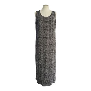 VTG Olivia Rose New York Black White Maxi Tank Dress Size 14 Made in USA Rayon